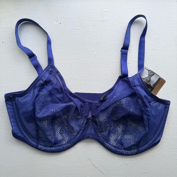 Chantelle Underwire Lace Bra Purple Blue 34DDD - Picture 1 of 4